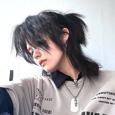Unisex Japanese Style Wolf Cut Mullet Wig Fluffy Layered Neutral Daily Full Wigs