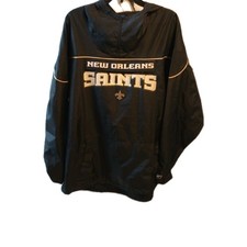 REEBOK New Orleans Saints NFL 1/4 Zip Pullover Windbreaker Men's XL Front Pocket