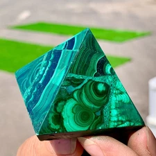 93G Natural malachite Pyramid Chakra Treatment Energy Stone Generator Spiritual
