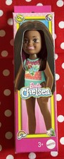Barbie Chelsea Beach Doll Floral Swimsuit With Tropical Flower Print Brown Hair