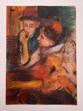 Edgar Degas (fatto a mano) disegno su vecchia carta firmato e timbrato,...