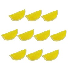 10PCS Fake Lemon Block 3x1.5cm Artificial Lifelike Yellow Lemon Wedge Slice L...