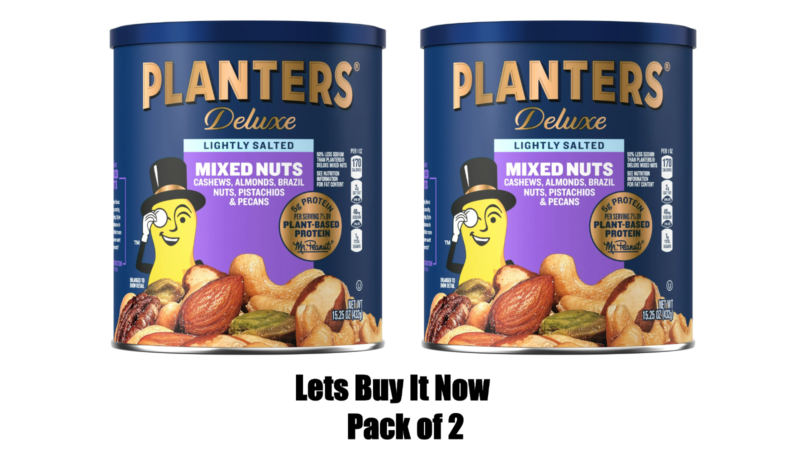 PLANTERS Deluxe Lightly Salted Mixed Nuts, Party Snacks, 15.25 oz Pack ...
