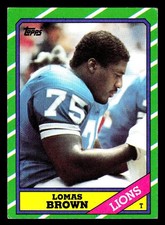 1986 Topps #248b Lomas Brown Detroit Lions Rookie
