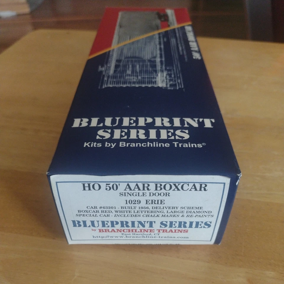 Branchline Blueprint Series HO Kit #1029 50’ AAR Sgl Door Boxcar Erie - Image 2 of 2