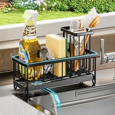 Sponge Holder for Kitchen Sink Organizer and Caddy for Storage White