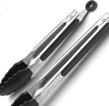Kitchen Tongs for Cooking,9 & 12inch Silicone Tip,Non Stick Tongs for Air Fryer