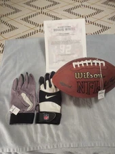 REGGIE WHITE GAME USED FOOTBALL & GLOVES, WHITE FAMILY SIGNED LOA, DIRECT FAMILY
