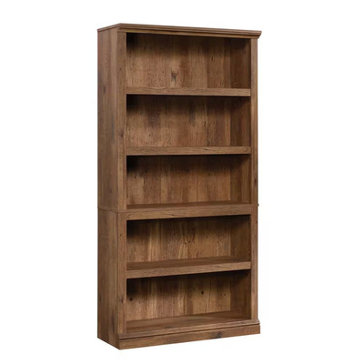 69 In. Vintage Oak Engineered Wood 5-Shelf Bookcase