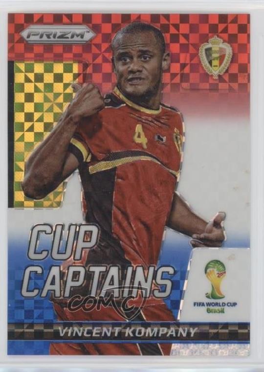2014 Prizm World Cup Captains Red White & Blue Power Plaid Vincent Kompany 00e8