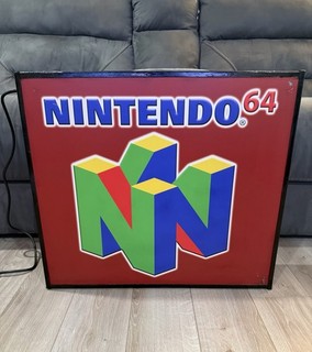 Nintendo 64 N64 Lighted Back Lit Store Display Sign Red Square Variant 1990s