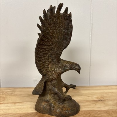 Vintage Brass Bald Eagle Statue Sculpture 8.5'' Patriotic Statue USA