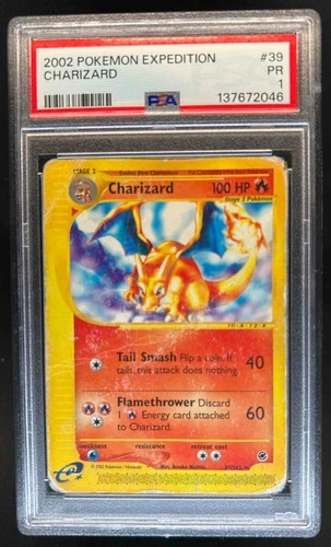 2002 Pokemon Expedition Set Charizard #39/165 PSA 1