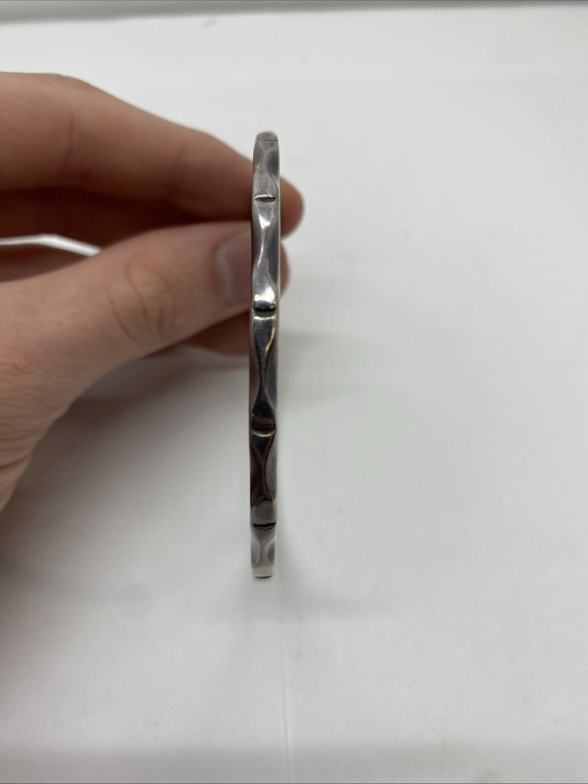 925 Sterling Silver Round Patterned Bangle Bracel… - image 3