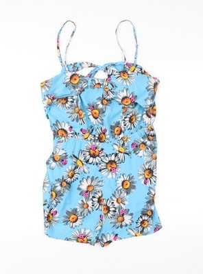 Flooze Frost französischer Damen blau Blumen Gänseblümchen Playsuit Größe 12 Sommer