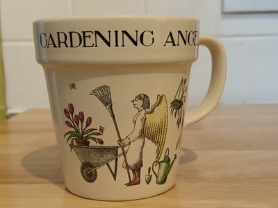 Simon Drew Gartenengel mehr Geschmack weniger Geschwindigkeit Keramiktasse ~ Geschenk für Gärtner