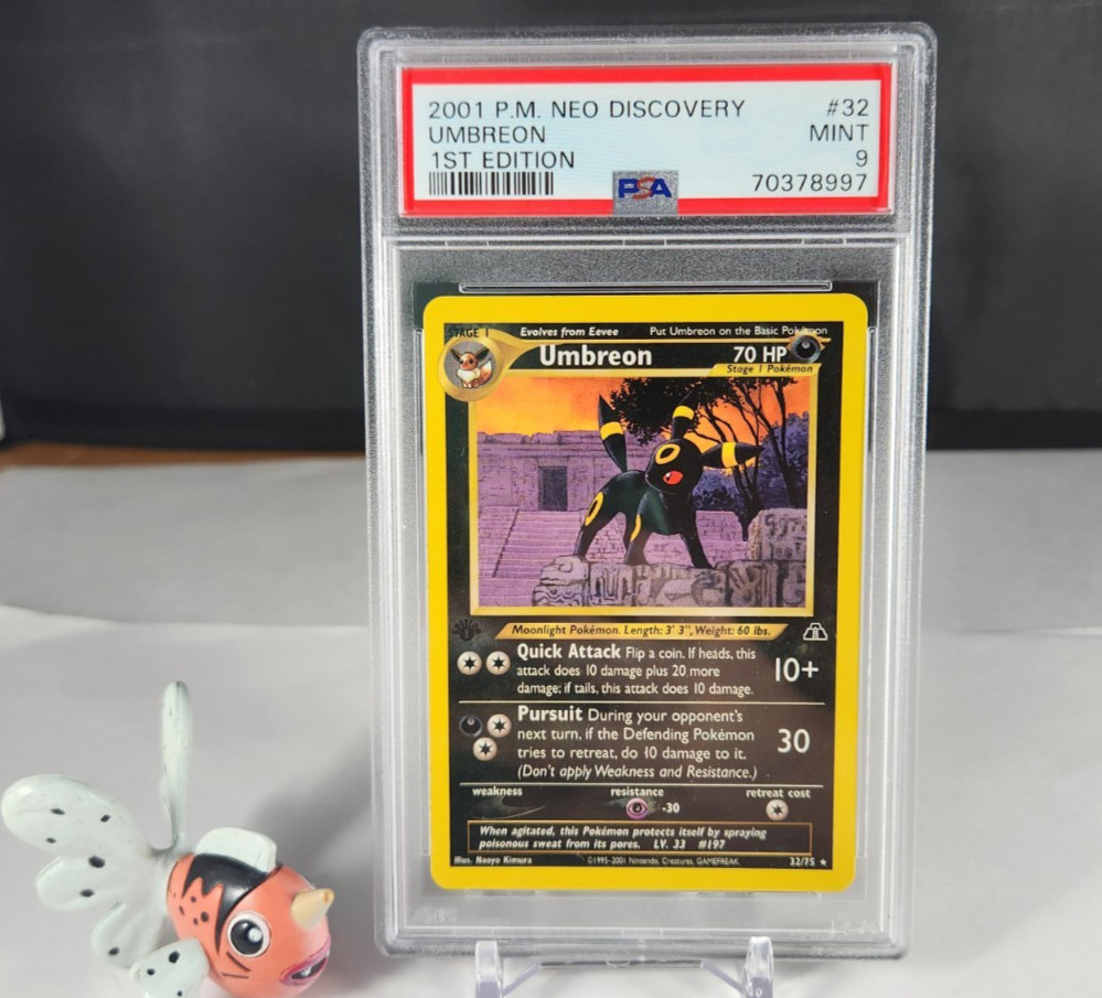 PSA 9 MINT Umbreon 32/75 - 1st Edition Neo Discovery 2001 - Non Holo Rare