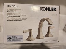 Brushed Nickel - Kohler Riverly Widespread 8" Double Handle Bathroom Faucet