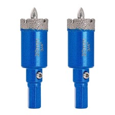 2Pcs 20-38mm Diamond Hole Saw Glass Marble Tile Drill Bits with Center Pilot Bit