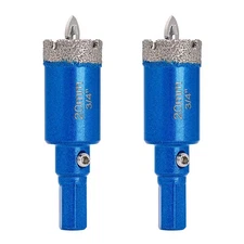 2Pcs 20-38mm Diamond Hole Saw Glass Marble Tile Drill Bits with Center Pilot Bit