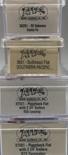 N Scale Atlas 4-cars caboose 30201,2 flat cars w/24’ trailers&bulkhead flat New