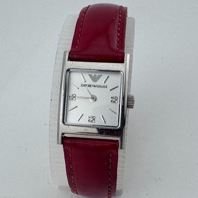 Emporio Armani Quartz Watch Women Silver Steel Square 