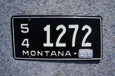 1957 1958 MONTANA License Plate - Nice Quality