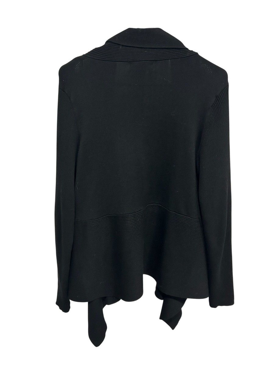 Verve Ami Black Open Front Lightweight Cardigan Sweater Size L