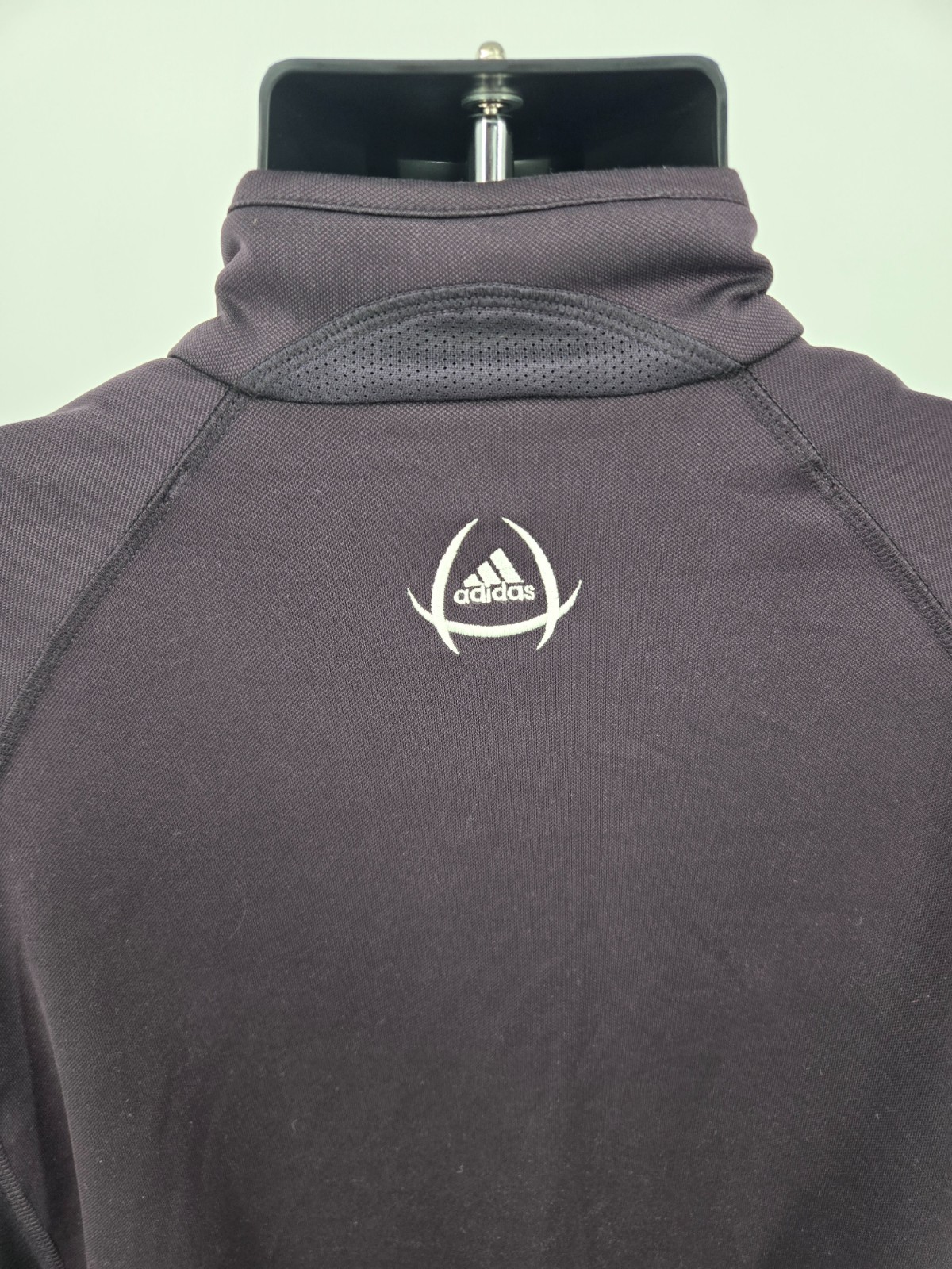 Vintage Adidas Track Jacket Large Black White Striped Full Zip Logo Mens view 13