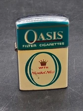Vintage Oasis Advertising Cigarette Lighter Unstruck Unfired 