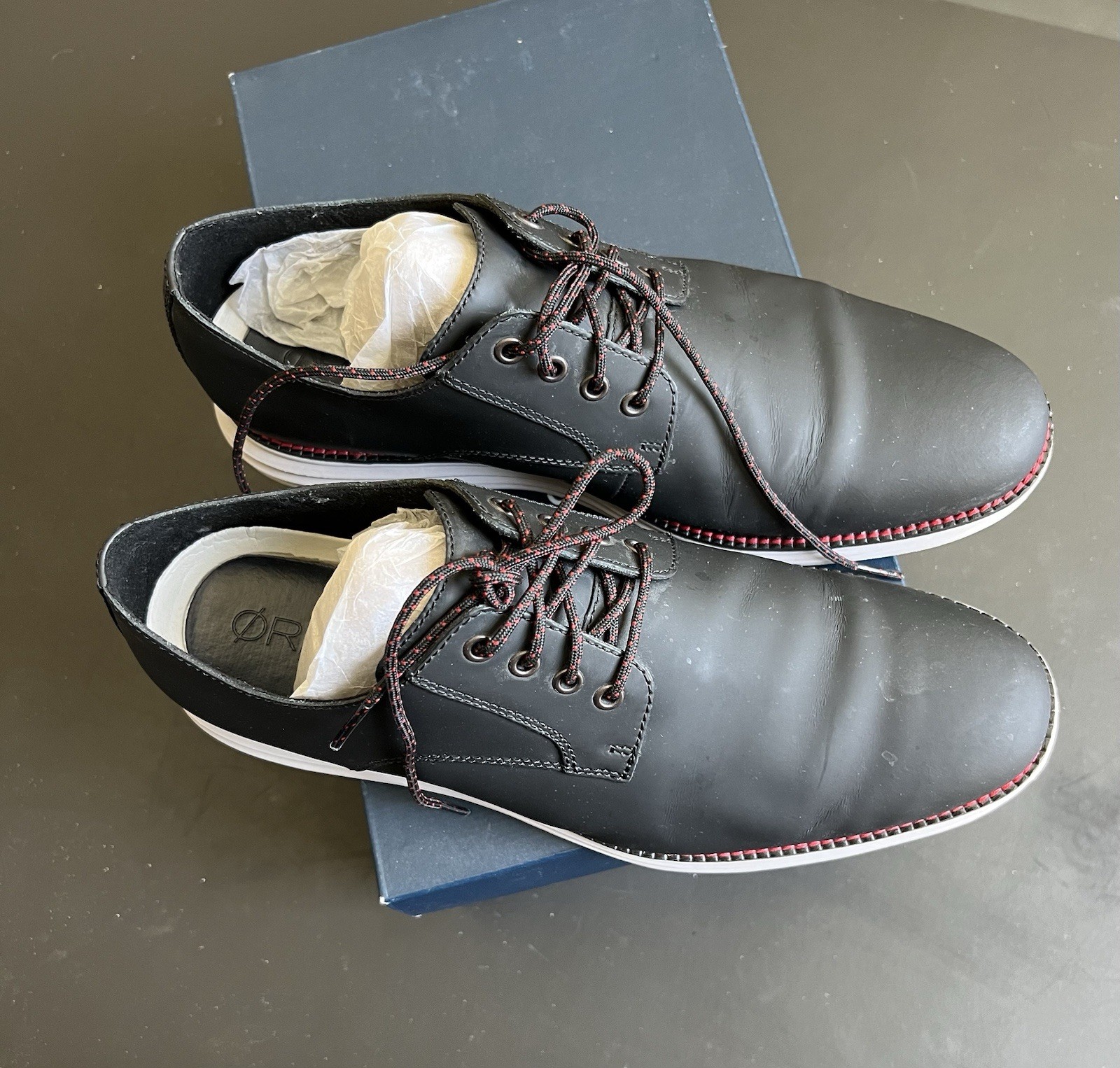 SAOLA Scarpe Oxford Cole Haan originali Grand Wingtip uomo 9 5 nere Stitchlite avorio