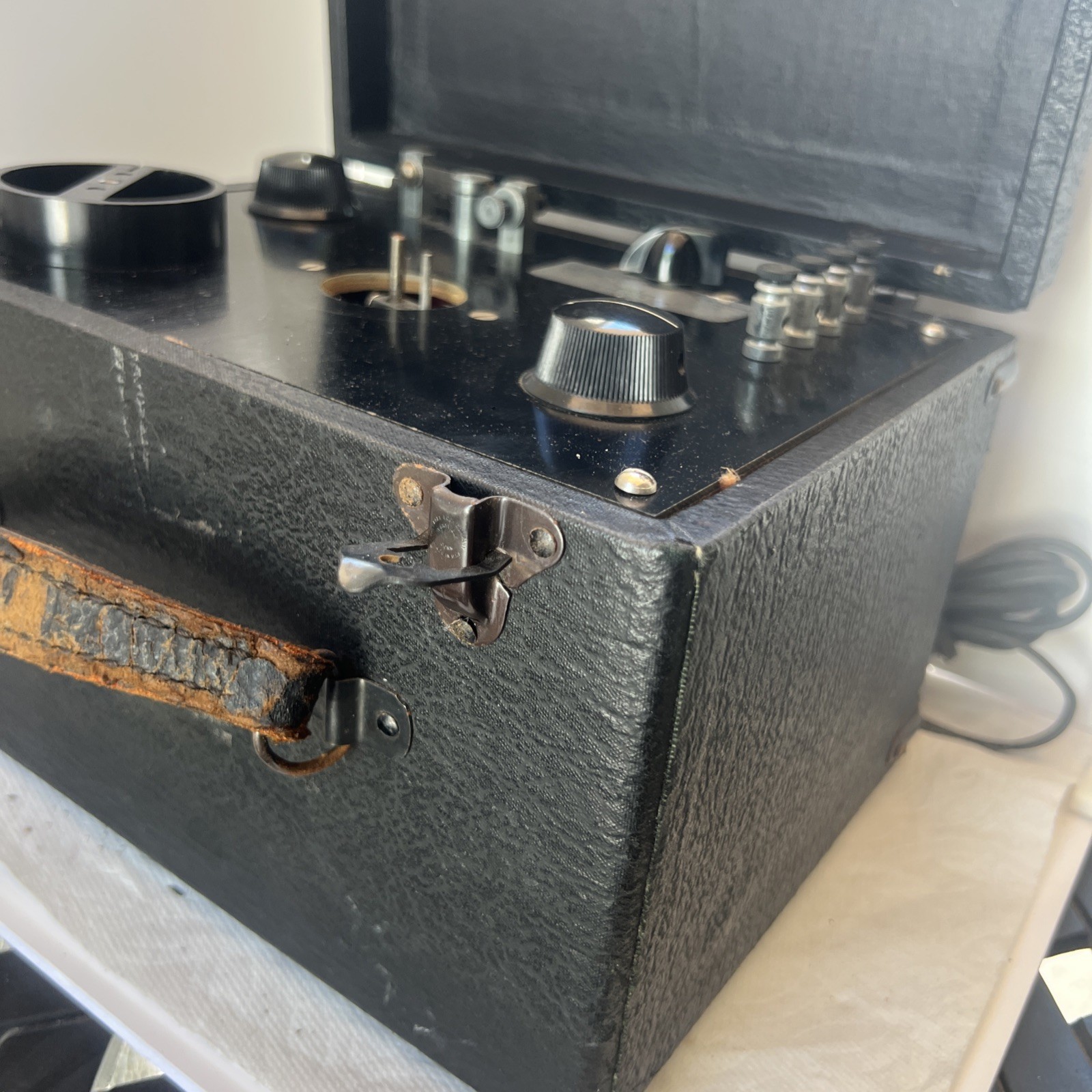 Vintage Code Instructograph Morse Code Trainer Machine WWII Era Spy w/Case Clean