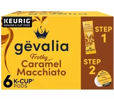 Caramel Macchiato Espresso K-Cup Coffee Pods & Froth Packets, 6 Ct Box