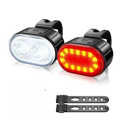 LED bicycle light, 9 lights, USB-C charging function, waterproof handlebar light