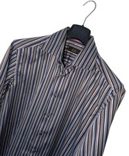 Eton of Sweden 100% Cotton Multi-Stripe Dress Shirt 17" Collar / 43 EU *VGC*
