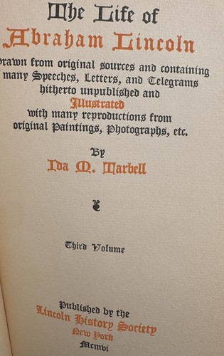 Ida Tarbell THE LIFE OF ABRAHAM LINCOLN 1st Ed Thus 3/4 Leather Bindings - 1906 - Picture 18 of 24
