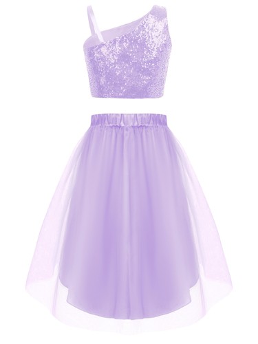 Mädchen Kleidensatz Armlos Perlen-Outfit Unregelmäßiger Saum Solid Color Luxus - Bild 23 von 81