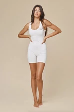 Jungmaven Singlet Romper Bikesuit Vibrant Carribean Blue Hemp Organic Cotton