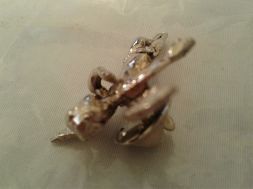 Cupid Silvertoned Hat, Tie Pin. BR 1" - Picture 4 of 4