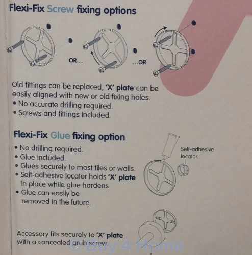 Croydex Romsey Flexi-Fix - Chrome Wall Mounted X Plate Bathroom Accessories: - Image 3 of 3