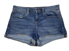 Old Navy Women's Blue Jeans Denim Sz 8 Cuffed Shorts  Waist 33" 