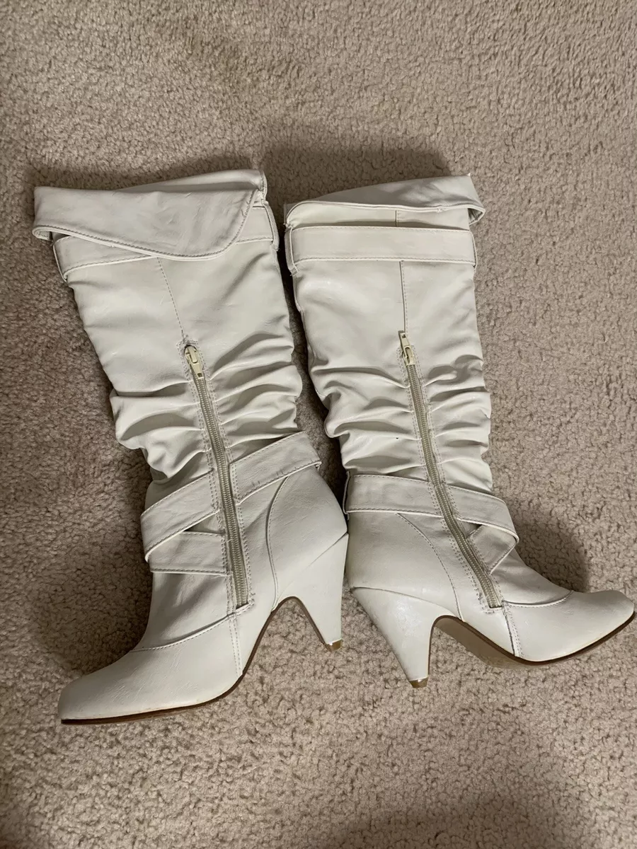 Charlotte Russe Light High Boots Heels Size 6 All Man Made
