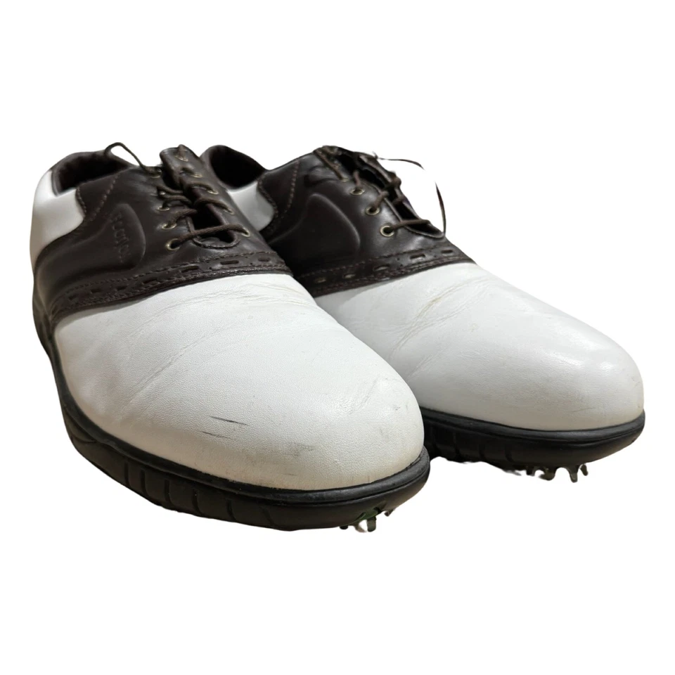 Men’s FootJoy Contour 54235 White/ Brown Golf Shoes Size 13 - Image 2 of 4
