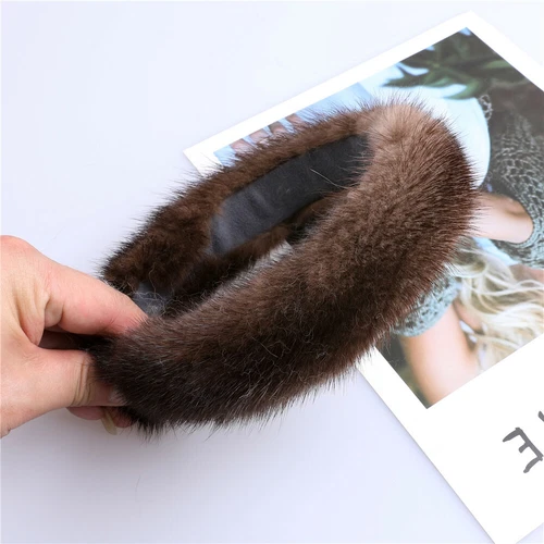 women's luxury100% mink fur headband real fur hair band Hair hoop - Picture 11 of 30