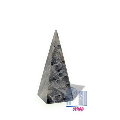 Neoclassical Solid Marble Gray Obelisk SQUARE Base Great Color Veining 5.75''