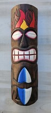 TIKI MASK 20" WOOD HAWAIIAN ISLAND HOME WALL DECOR TRIBAL AFRICAN POLYNESIAN