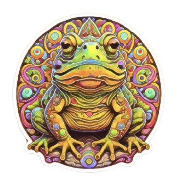 5MEO DMT Bufo Cane Toad Die-Cut Sticker Sacred Geometry Psychedelic