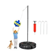 Hamino Tetherball Set with Base - Outdoor Portable Tetherball Set with Balls/...
