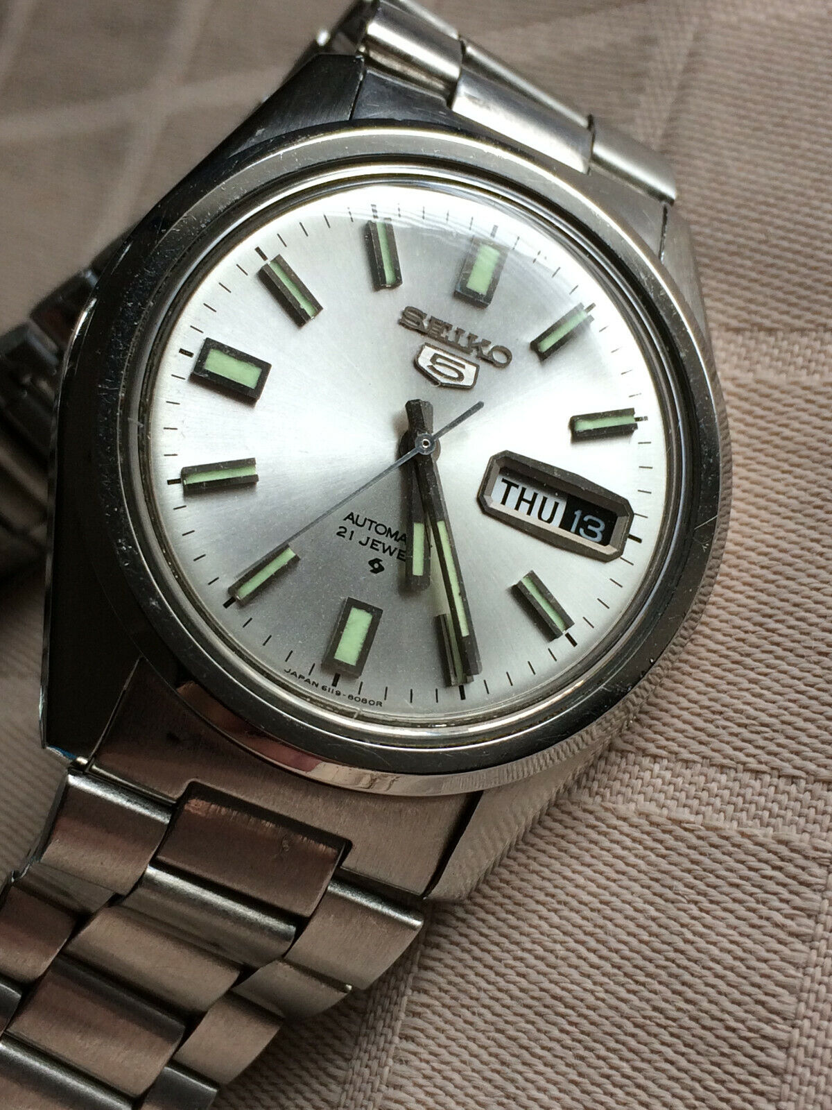 SEIKO 5, 6119-8083 AUTOMATIC MEN'S WATCH, 21 JEWEL, DAY DATE | eBay