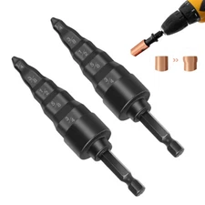 2PCS HVAC Swaging Punch Tubing Reamer Repair Drill Tool Refrigeration 1/4 - 3/4"